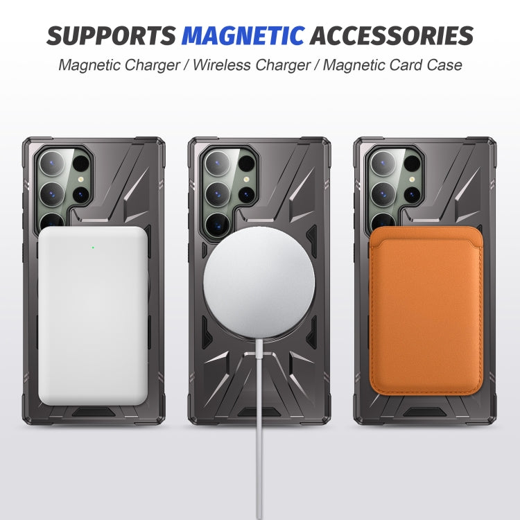 For Samsung Galaxy S23 5G MagSafe Magnetic Shockproof Phone Case with Ring Holder(Dark Grey) - Galaxy S23 5G Cases by PMC TechLife | Online Shopping South Africa | PMC TechLife
