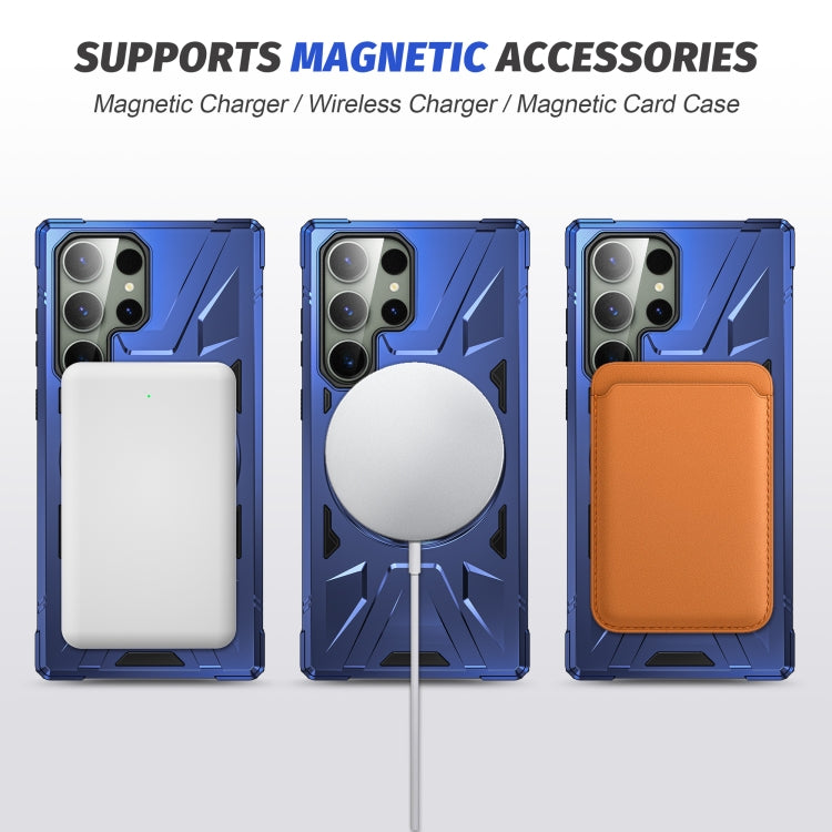 For Samsung Galaxy S24+ 5G MagSafe Magnetic Shockproof Phone Case with Ring Holder(Navy Blue) - Galaxy S24+ 5G Cases by PMC TechLife | Online Shopping South Africa | PMC TechLife