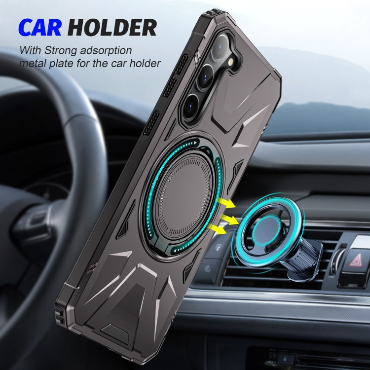 For Samsung Galaxy S24 5G MagSafe Magnetic Shockproof Phone Case with Ring Holder(Dark Grey) - Galaxy S24 5G Cases by PMC TechLife | Online Shopping South Africa | PMC TechLife