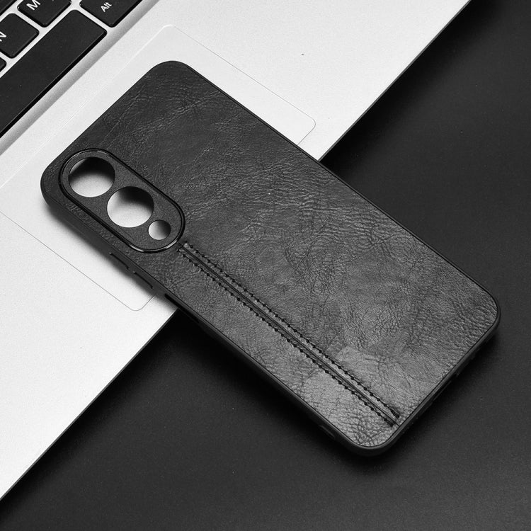 For vivo Y17s 4G Global Cow Pattern Sewing Back Cover Phone Case(Black) - vivo Cases by PMC TechLife | Online Shopping South Africa | PMC TechLife