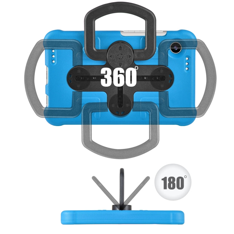 For Samsung Galaxy Tab A9 Shield 360 Rotation Handle EVA Shockproof PC Tablet Case(Blue Black) - Galaxy Tab A9 by PMC TechLife | Online Shopping South Africa | PMC TechLife