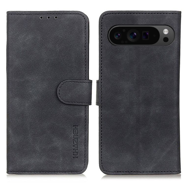 For Google Pixel 9 Pro KHAZNEH Retro Texture Flip Leather Phone Case(Black) - Google Cases by PMC TechLife | Online Shopping South Africa | PMC TechLife | Buy Now Pay Later Mobicred