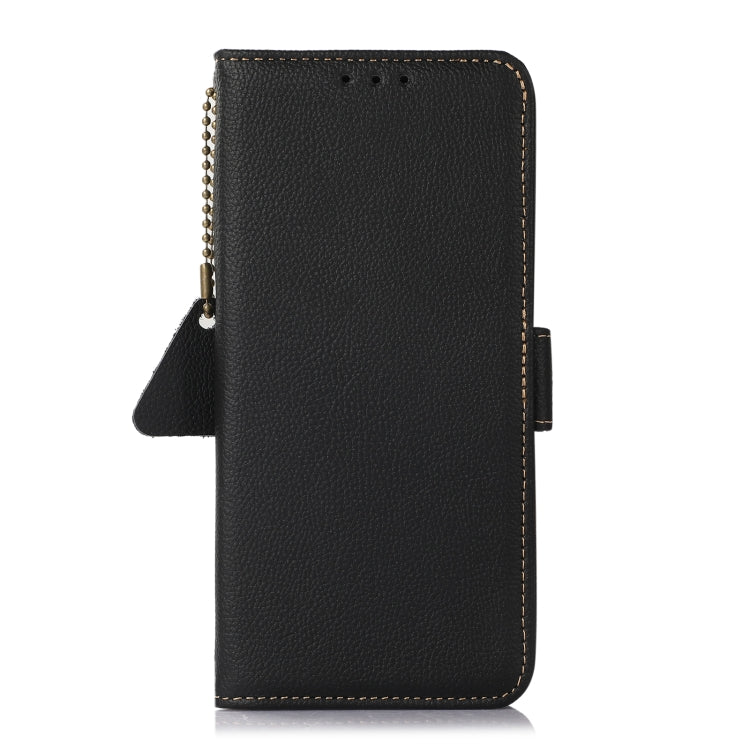 For Google Pixel 9 Side-Magnetic TJ Genuine Leather RFID Phone Case(Black) - Google Cases by PMC TechLife | Online Shopping South Africa | PMC TechLife | Buy Now Pay Later Mobicred