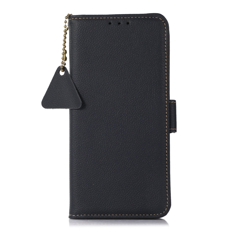 For Google Pixel 9 Pro Side-Magnetic TJ Genuine Leather RFID Phone Case(Blue) - Google Cases by PMC TechLife | Online Shopping South Africa | PMC TechLife | Buy Now Pay Later Mobicred