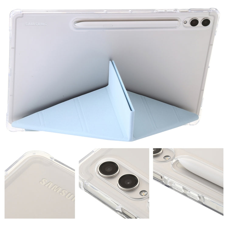For Samsung Galaxy Tab S9 Clear Acrylic Deformation Leather Tablet Case(Ice Blue) - free shipping - PMC Jewellery - Order now!