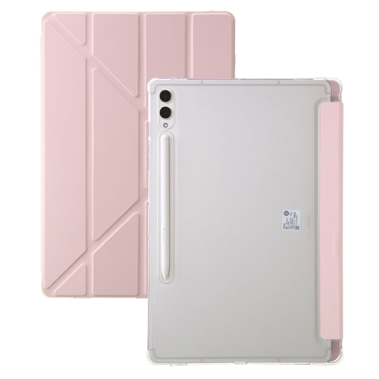 For Samsung Galaxy Tab S10 FE / S9 FE Clear Acrylic Deformation Leather Tablet Case(Pink) - free shipping - PMC TechLife - Order now!