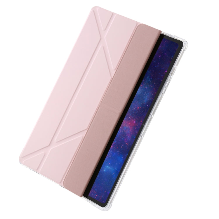 For Samsung Galaxy Tab S10 FE / S9 FE Clear Acrylic Deformation Leather Tablet Case(Pink) - free shipping - PMC TechLife - Order now!
