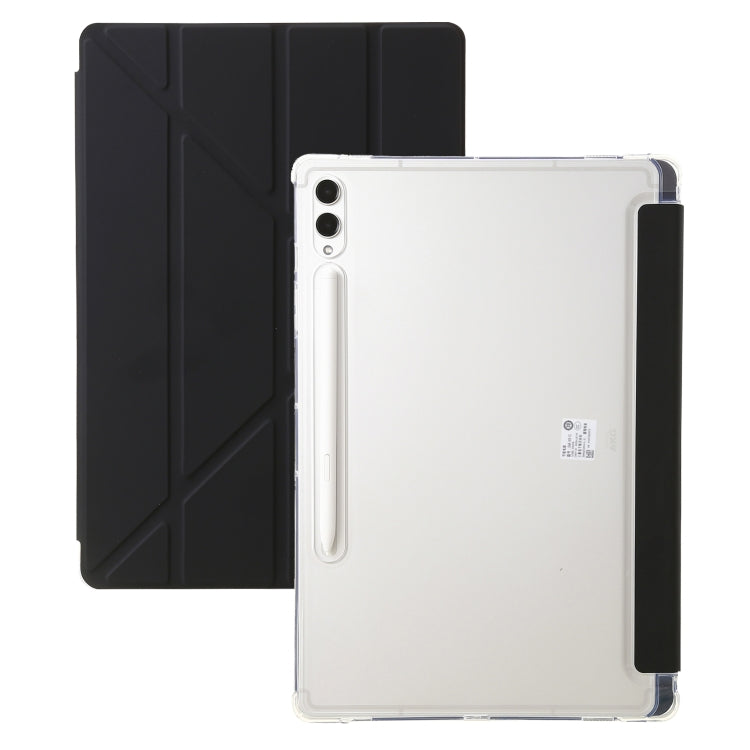 For Samsung Galaxy Tab S9 FE Clear Acrylic Deformation Leather Tablet Case(Black) - Galaxy Tab S9 FE by PMC TechLife | Online Shopping South Africa | PMC TechLife