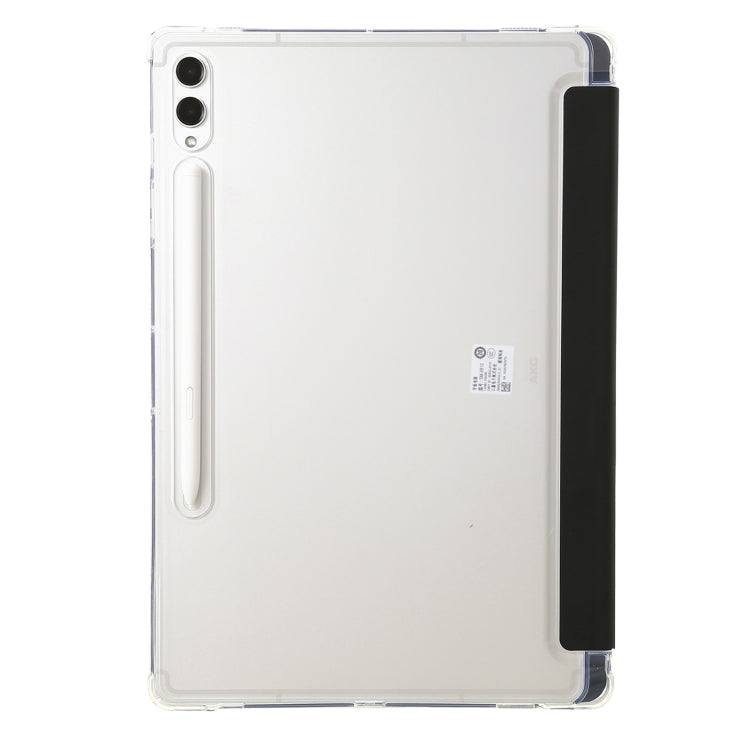 For Samsung Galaxy Tab S9 FE Clear Acrylic Deformation Leather Tablet Case(Black) - Galaxy Tab S9 FE by PMC TechLife | Online Shopping South Africa | PMC TechLife