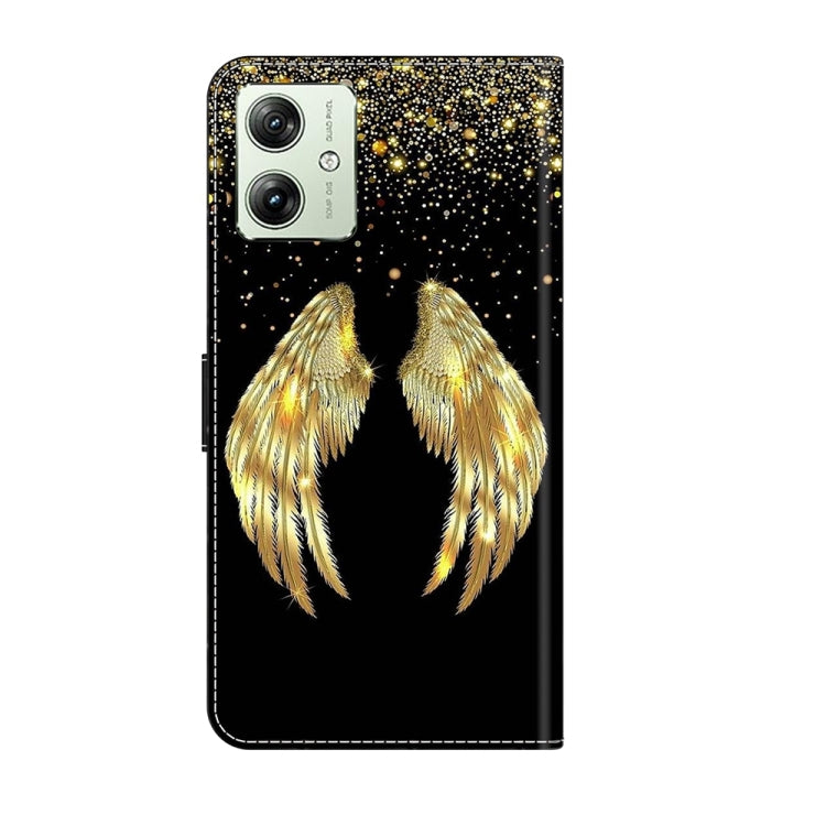 For Motorola Moto G54 Crystal 3D Shockproof Protective Leather Phone Case(Golden Wings) - Motorola Cases by PMC TechLife | Online Shopping South Africa | PMC TechLife | Buy Now Pay Later Mobicred