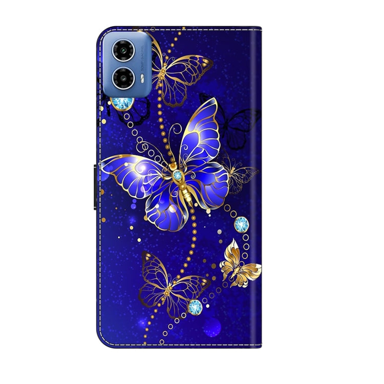 For Motorola Moto G24 Crystal 3D Shockproof Protective Leather Phone Case(Diamond Butterfly) - Motorola Cases by PMC TechLife | Online Shopping South Africa | PMC TechLife | Buy Now Pay Later Mobicred