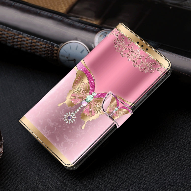 For Motorola Moto G24 Power Crystal 3D Shockproof Protective Leather Phone Case(Pink Bottom Butterfly) - Motorola Cases by PMC TechLife | Online Shopping South Africa | PMC TechLife | Buy Now Pay Later Mobicred