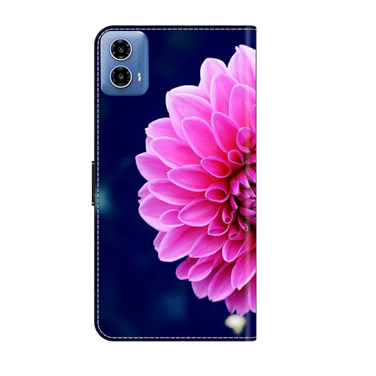 For Motorola Moto G24 Power Crystal 3D Shockproof Protective Leather Phone Case(Pink Petals) - Motorola Cases by PMC TechLife | Online Shopping South Africa | PMC TechLife | Buy Now Pay Later Mobicred