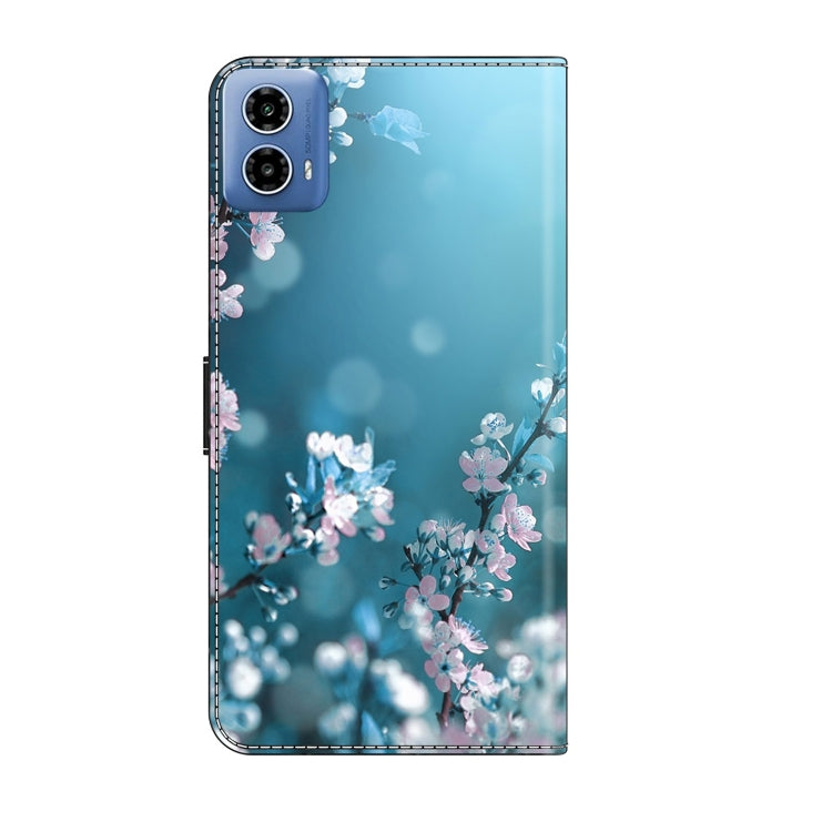 For Motorola Moto G24 Power Crystal 3D Shockproof Protective Leather Phone Case(Plum Flower) - Motorola Cases by PMC TechLife | Online Shopping South Africa | PMC TechLife | Buy Now Pay Later Mobicred