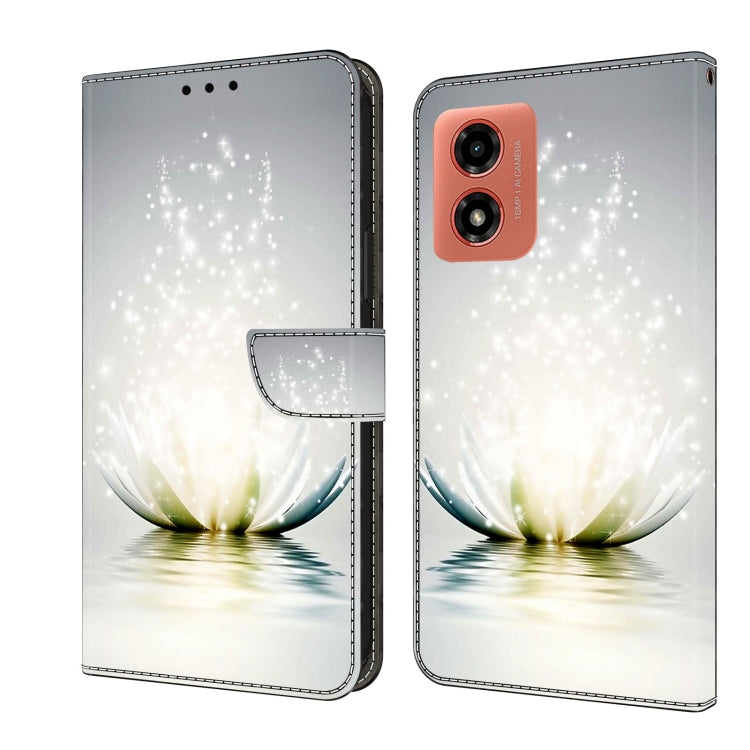 For Motorola Moto G04 Crystal 3D Shockproof Protective Leather Phone Case(Light Lotus) - Motorola Cases by PMC TechLife | Online Shopping South Africa | PMC TechLife | Buy Now Pay Later Mobicred