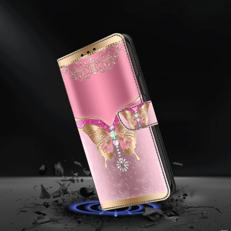 For Motorola Moto G04 Crystal 3D Shockproof Protective Leather Phone Case(Pink Bottom Butterfly) - Motorola Cases by PMC TechLife | Online Shopping South Africa | PMC TechLife | Buy Now Pay Later Mobicred