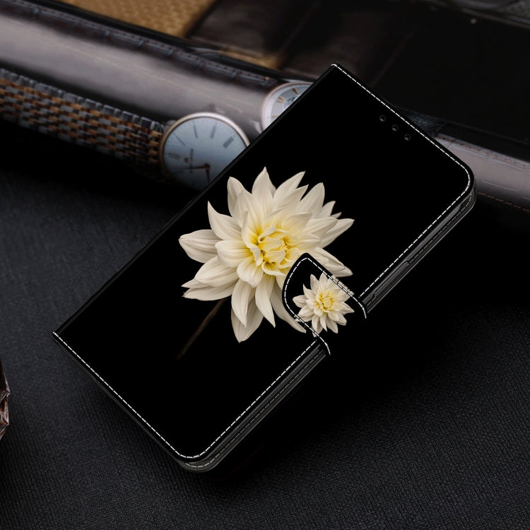 For Motorola Moto G34 Crystal 3D Shockproof Protective Leather Phone Case(White Flower) - Motorola Cases by PMC TechLife | Online Shopping South Africa | PMC TechLife | Buy Now Pay Later Mobicred