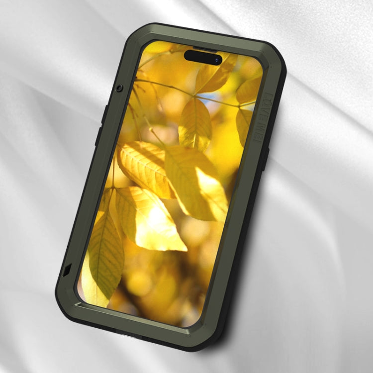 For iPhone 15 LOVE MEI Metal Shockproof Life Waterproof Dustproof Phone Case(Yellow) - iPhone 15 Cases by LOVE MEI | Online Shopping South Africa | PMC TechLife | Buy Now Pay Later Mobicred