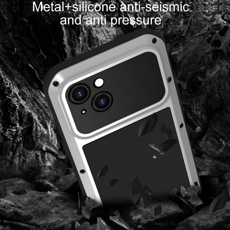 For iPhone 15 LOVE MEI Metal Shockproof Life Waterproof Dustproof Phone Case(Army Green) - free shipping - PMC TechLife - Order now!