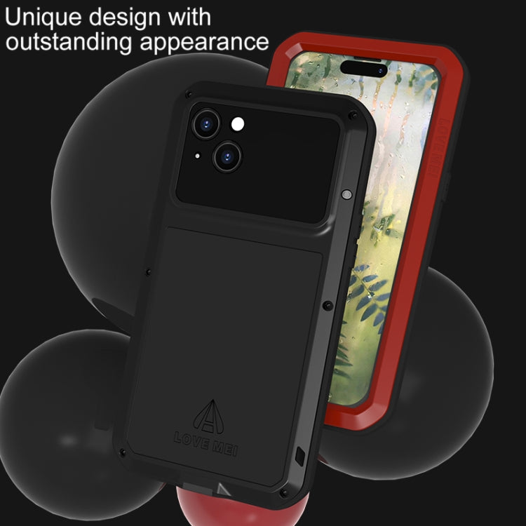 For iPhone 15 Plus LOVE MEI Metal Shockproof Life Waterproof Dustproof Phone Case(White) - free shipping - PMC TechLife - Order now!