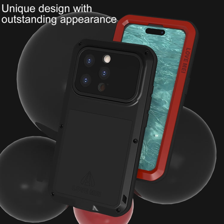For iPhone 15 Pro LOVE MEI Metal Shockproof Life Waterproof Dustproof Phone Case(Army Green) - free shipping - PMC TechLife - Order now!