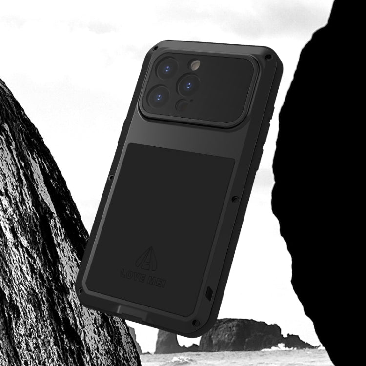 For iPhone 15 Pro Max LOVE MEI Metal Shockproof Life Waterproof Dustproof Phone Case(Army Green) - free shipping - PMC TechLife - Order now!