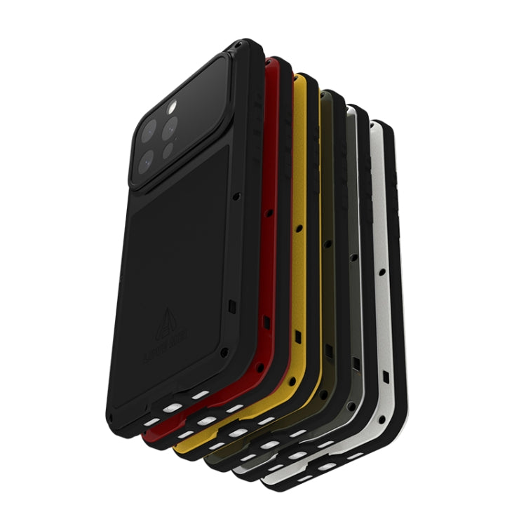 For iPhone 16 Pro LOVE MEI Metal Shockproof Life Waterproof Dustproof Phone Case(White) - free shipping - PMC Jewellery - Order now!
