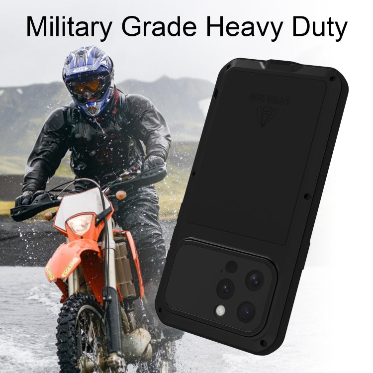 For iPhone 16 Pro LOVE MEI Metal Shockproof Life Waterproof Dustproof Phone Case(Yellow) - free shipping - PMC Jewellery - Order now!