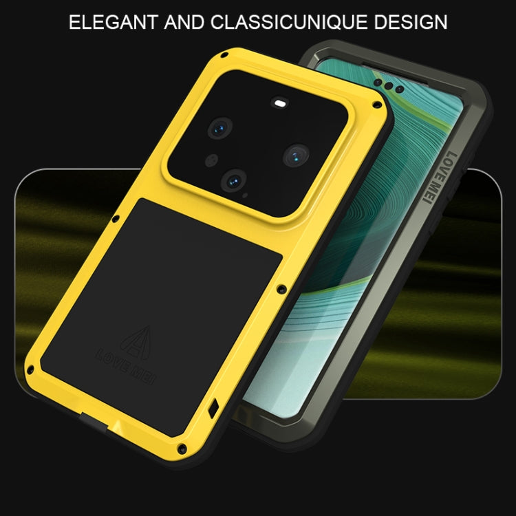 For Huawei Mate 60 Pro / 60 Pro+ LOVE MEI Metal Shockproof Life Waterproof Dustproof Phone Case(Yellow) - Huawei Cases by LOVE MEI | Online Shopping South Africa | PMC TechLife | Buy Now Pay Later Mobicred