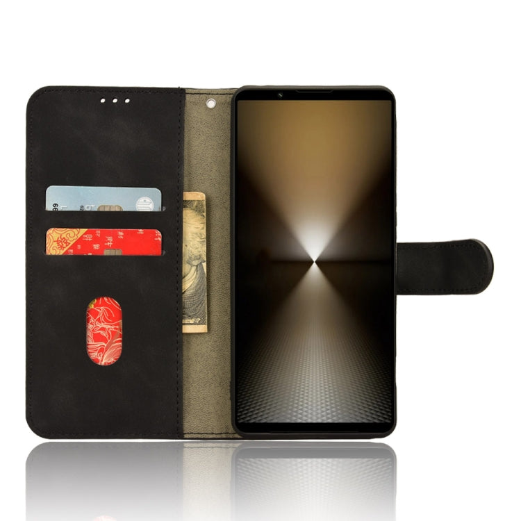 For Sony Xperia 1 VI 2024 Skin Feel Magnetic Flip Leather Phone Case(Black) - Sony Cases by PMC Jewellery | Online Shopping South Africa | PMC Jewellery | Buy Now Pay Later Mobicred