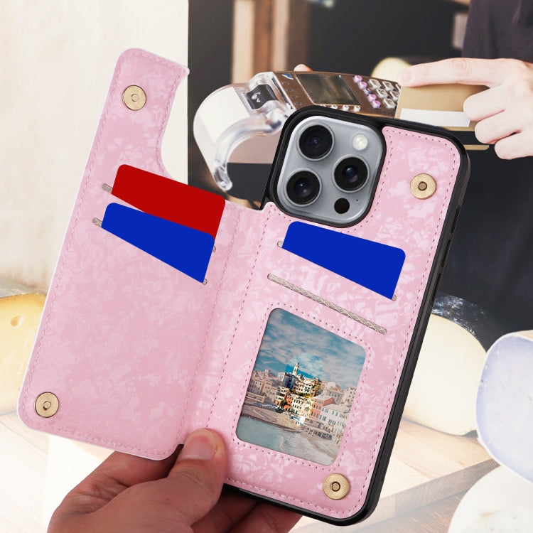 For iPhone 16 Pro Max Printed Double Buckle RFID Anti-theft Phone Case(Pastoral Rose) - iPhone 16 Pro Max Cases by PMC TechLife | Online Shopping South Africa | PMC TechLife | Buy Now Pay Later Mobicred