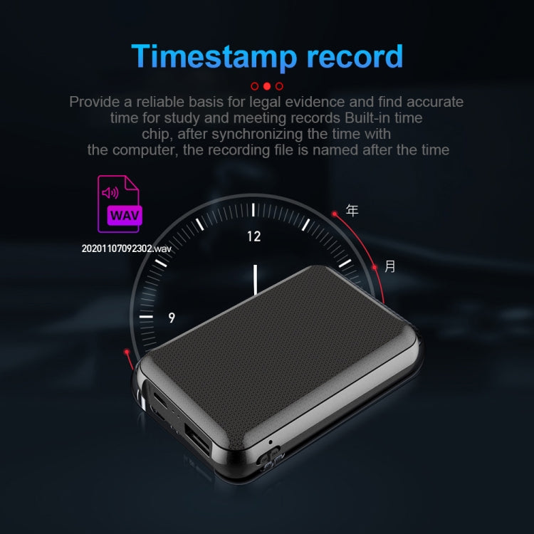 JNN Q75 Magnetic Power Bank Smart Voice Recorder, Memory:32GB(Black) - Recording Pen by JNN | Online Shopping South Africa | PMC TechLife | Buy Now Pay Later Mobicred