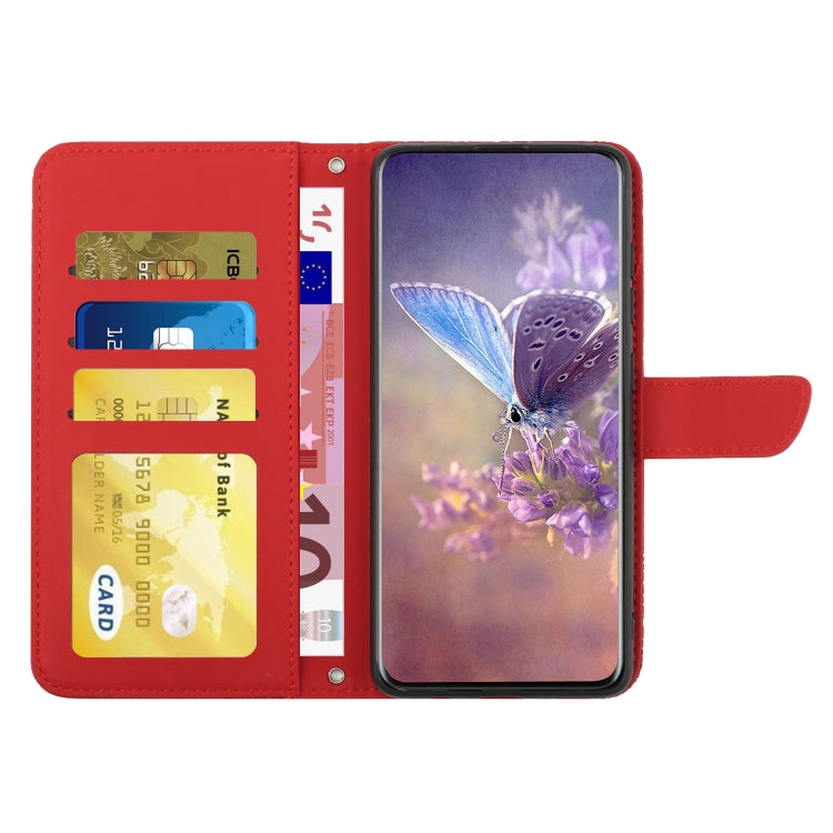 For Google Pixel 9 Skin Feel Butterfly Embossed Flip Leather Phone Case(Red) - Google Cases by PMC TechLife | Online Shopping South Africa | PMC TechLife | Buy Now Pay Later Mobicred