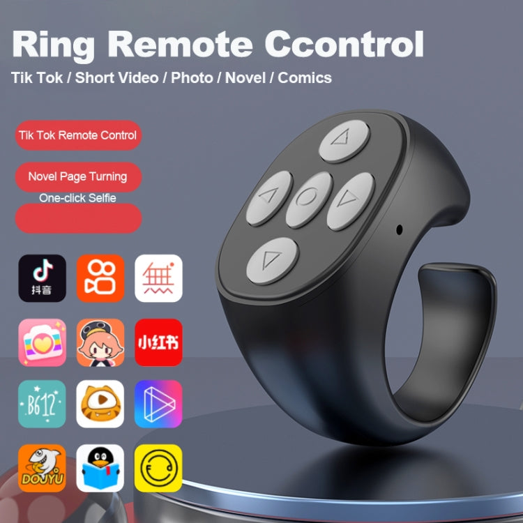 JX-05 5-button Bluetooth Remote Control Cellphone Smart Ring Remote Control(Black) - Phone Remote Control by PMC TechLife | Online Shopping South Africa | PMC TechLife