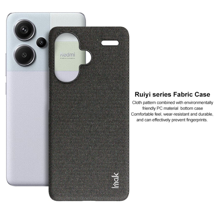 For Xiaomi Redmi Note 13 Pro+ 5G imak Ruiyi Series Cloth Texture PU + PC Phone Case(Black) - Note 13 Pro+ Cases by imak | Online Shopping South Africa | PMC TechLife