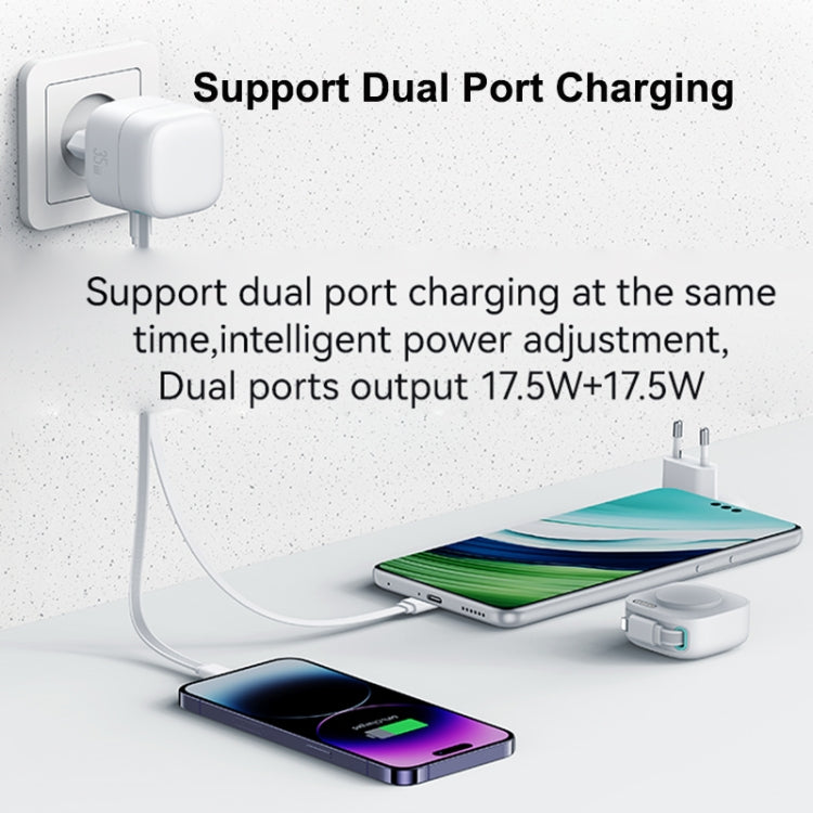 USAMS US-CC209 SMF Series PD35W 8 Pin + Type-C Dual Port GaN Fast Charger, EU Plug(Black) - free shipping - PMC Jewellery - Order now!