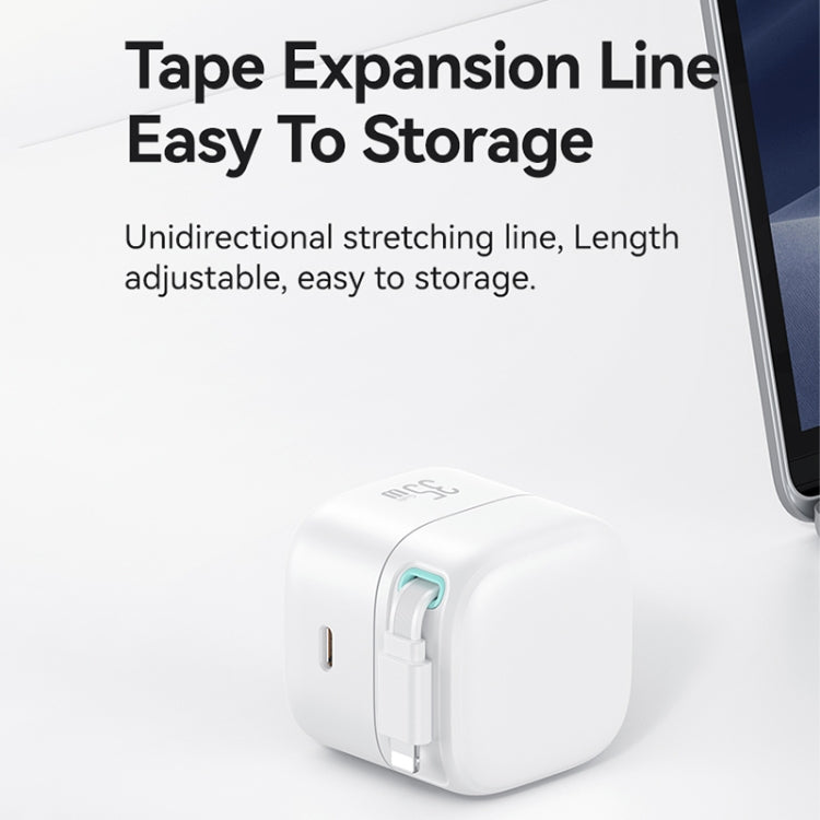 USAMS US-CC210 SMF Series PD35W 8 Pin + Type-C Dual Port GaN Fast Charger, US Plug(White) - free shipping - PMC Jewellery - Order now!