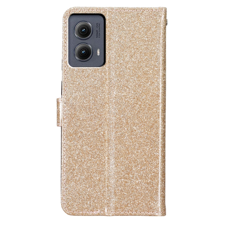 For Motorola Edge 2024 Glitter Powder Flip Leather Phone Case(Gold) - free shipping - PMC Jewellery - Order now!