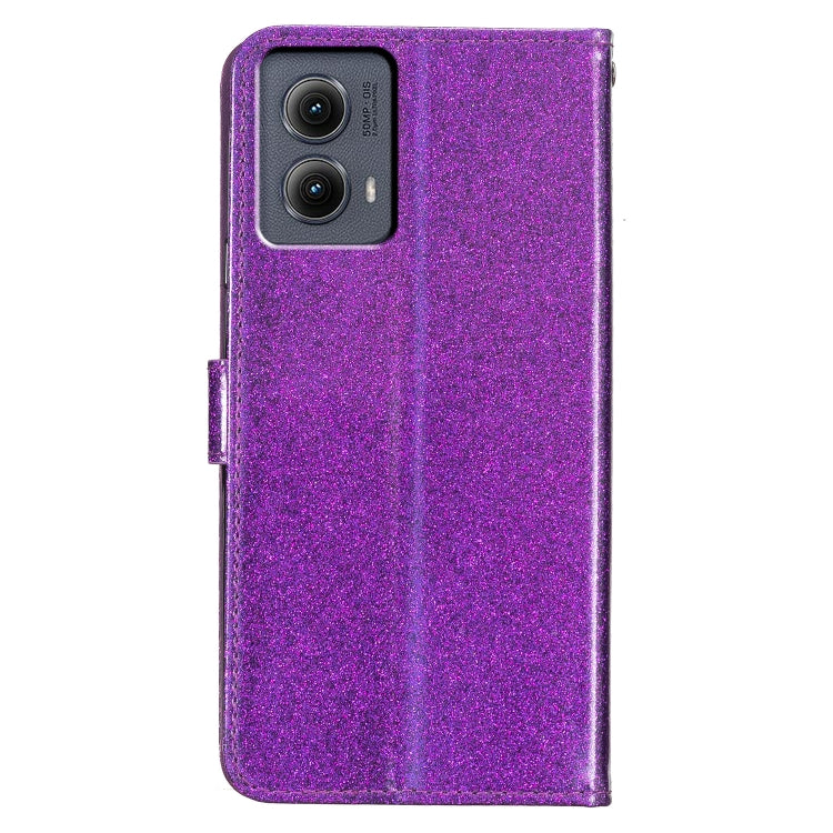 For Motorola Edge 2024 Glitter Powder Flip Leather Phone Case(Purple) - Motorola Cases by PMC Jewellery | Online Shopping South Africa | PMC Jewellery | Buy Now Pay Later Mobicred
