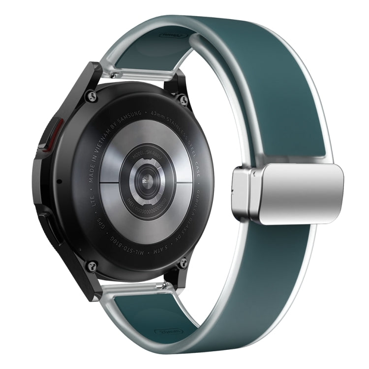 For Samsung Galaxy Watch6 / 5 / 4 Translucent Magnetic Silver Buckle Silicone Watch Band(Dark Green) - free shipping - PMc TechLife - Order now!