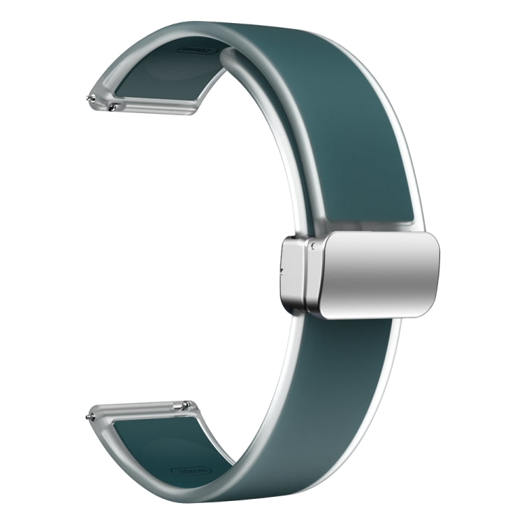For Samsung Galaxy Watch6 / 5 / 4 Translucent Magnetic Silver Buckle Silicone Watch Band(Dark Green) - free shipping - PMc TechLife - Order now!