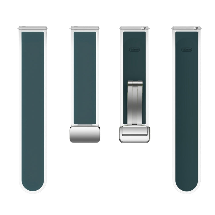 For Samsung Galaxy Watch6 / 5 / 4 Translucent Magnetic Silver Buckle Silicone Watch Band(Dark Green) - free shipping - PMc TechLife - Order now!