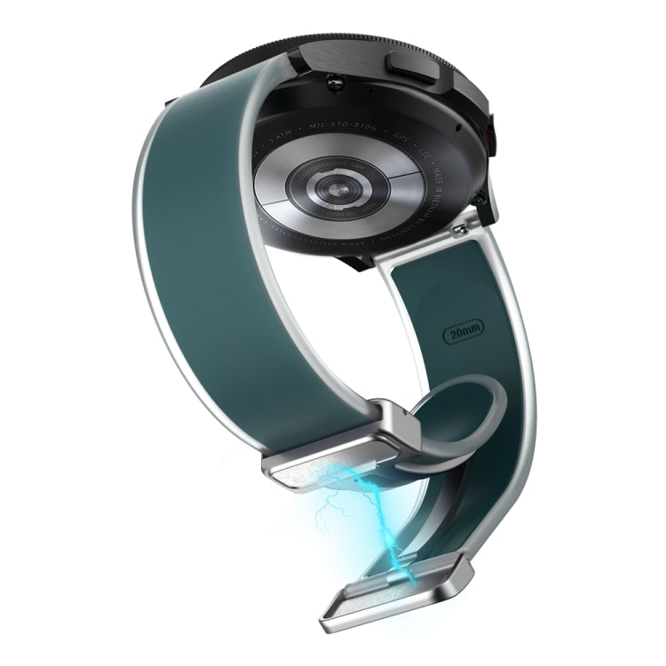 For Samsung Galaxy Watch6 / 5 / 4 Translucent Magnetic Silver Buckle Silicone Watch Band(Dark Green) - free shipping - PMc TechLife - Order now!