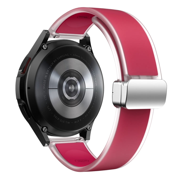 For Samsung Galaxy Watch6 / 5 / 4 Translucent Magnetic Silver Buckle Silicone Watch Band(Magenta) - free shipping - PMc TechLife - Order now!