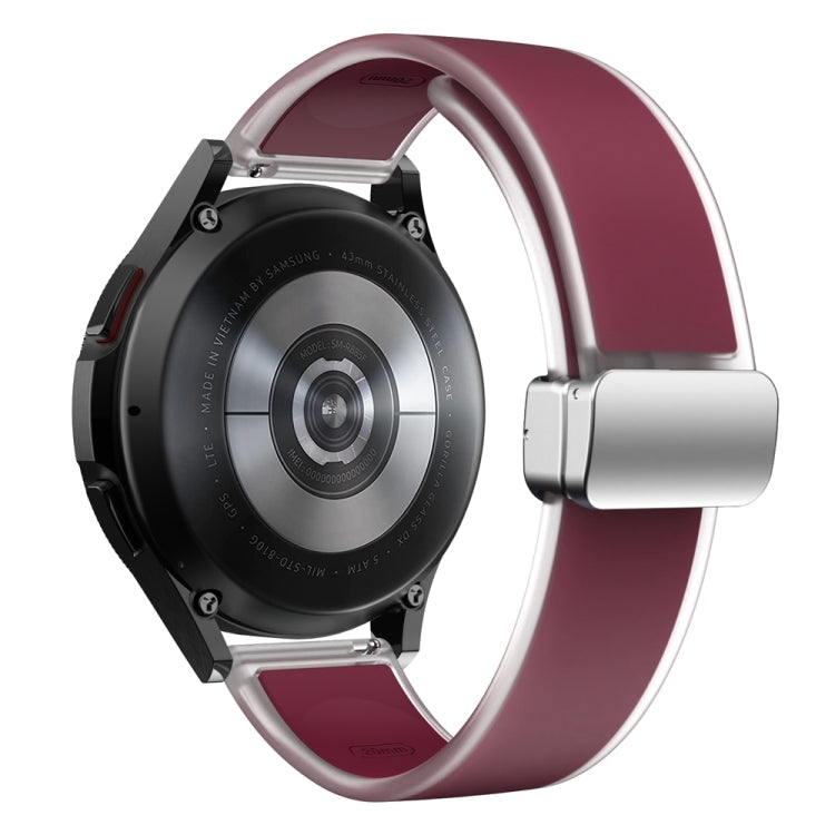 For Samsung Galaxy Watch6 / 5 / 4 Translucent Magnetic Silver Buckle Silicone Watch Band(Wine Red) - free shipping - PMc TechLife - Order now!