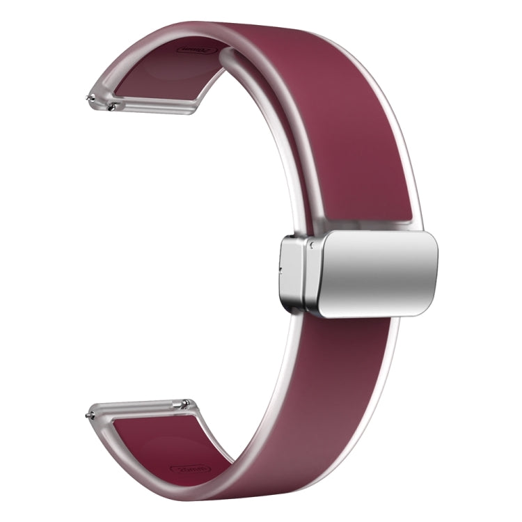 For Samsung Galaxy Watch6 / 5 / 4 Translucent Magnetic Silver Buckle Silicone Watch Band(Wine Red) - free shipping - PMc TechLife - Order now!