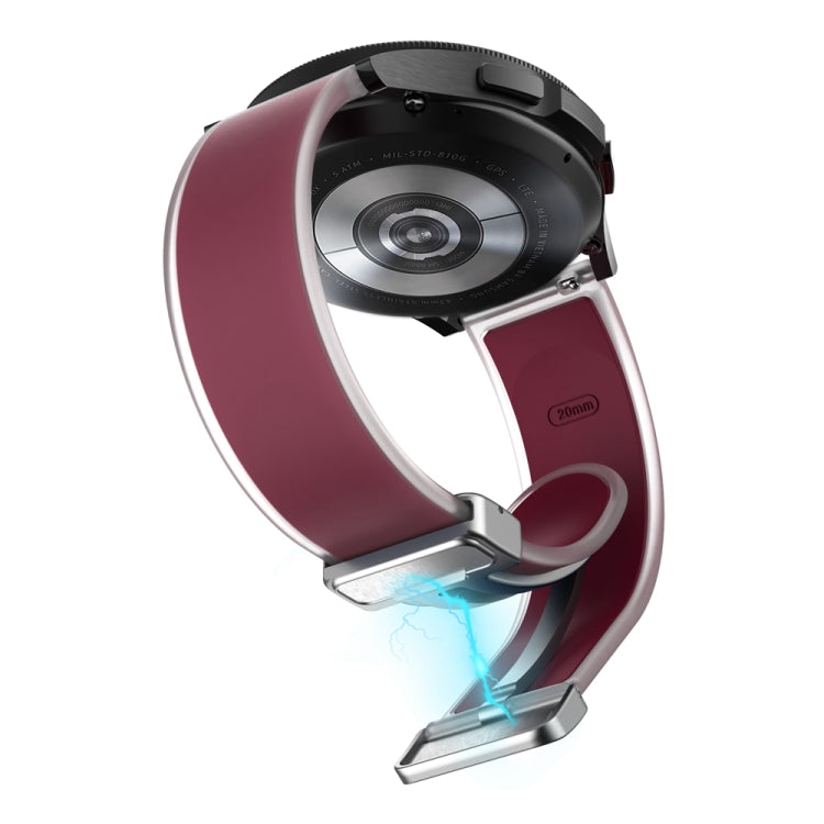 For Samsung Galaxy Watch6 / 5 / 4 Translucent Magnetic Silver Buckle Silicone Watch Band(Wine Red) - free shipping - PMc TechLife - Order now!