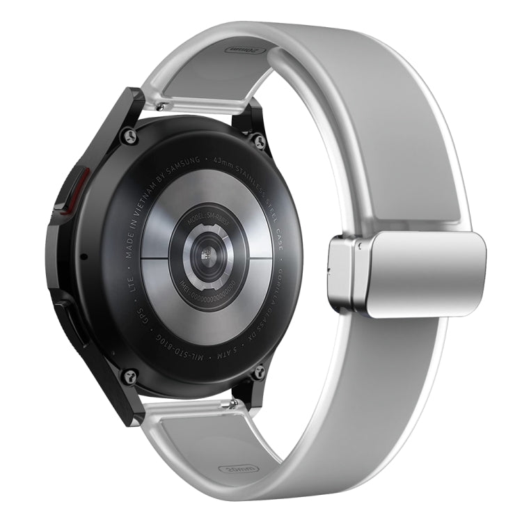 For Samsung Galaxy Watch6 / 5 / 4 Translucent Magnetic Silver Buckle Silicone Watch Band(Light Grey) - free shipping - PMc TechLife - Order now!