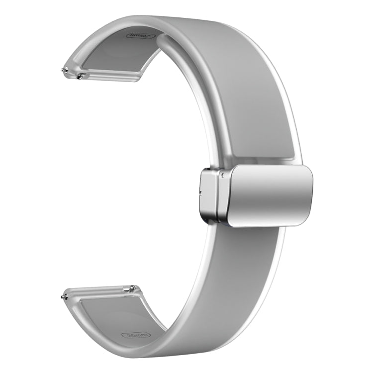 For Samsung Galaxy Watch6 / 5 / 4 Translucent Magnetic Silver Buckle Silicone Watch Band(Light Grey) - free shipping - PMc TechLife - Order now!
