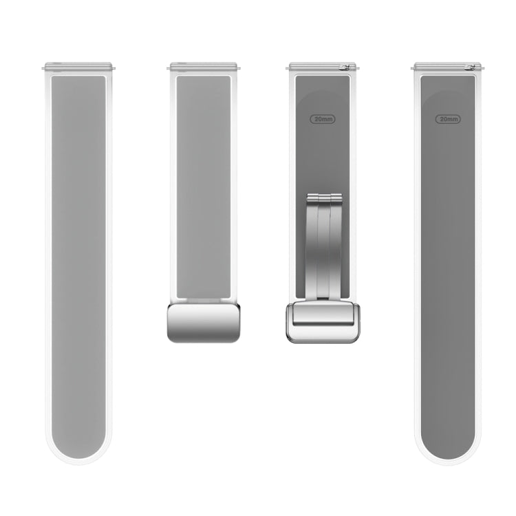 For Samsung Galaxy Watch6 / 5 / 4 Translucent Magnetic Silver Buckle Silicone Watch Band(Light Grey) - free shipping - PMc TechLife - Order now!